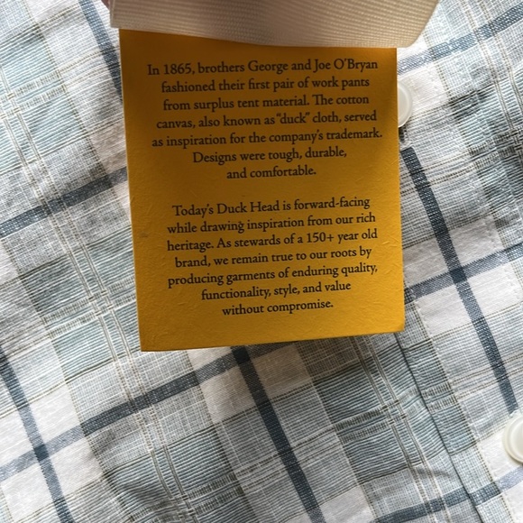 🆕 Duck Head Men’s Shirt Short Sleeve Plaid 100% Cotton Size Medium - Picture 4 of 6